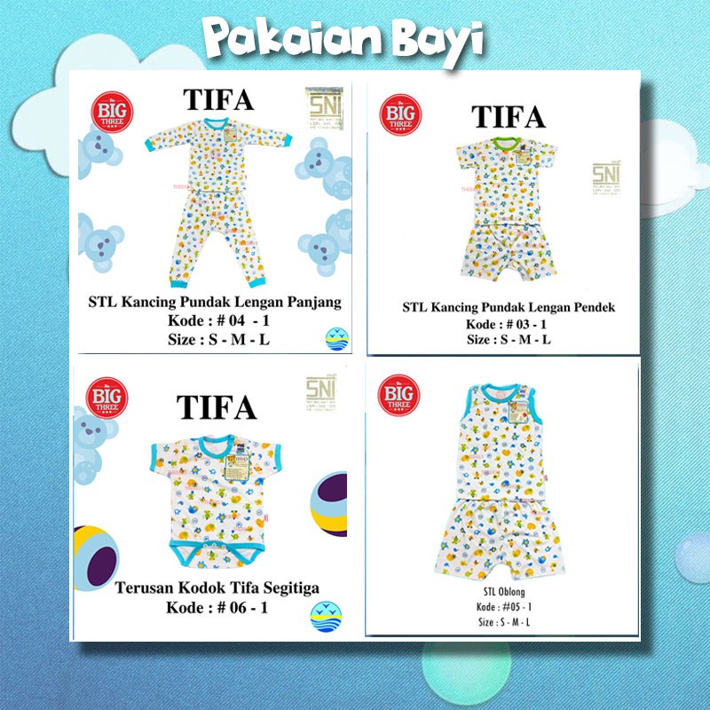 TIFA Baju Bayi bahan katun lembut / newborn S M L / Jumper Piyama Romper Setelan Panjang Pendek baby