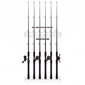 Rak Holder Joran Pancing Wall Mount Fishing Rod Rack 6 Slot - R5 - Black