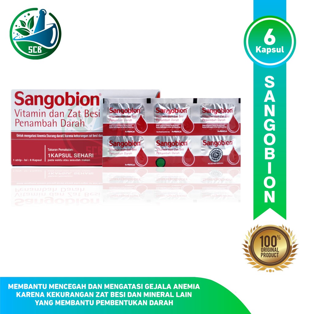 Sangobion Isi 6 Kapsul - Anemia -Vitamin Penambah Darah