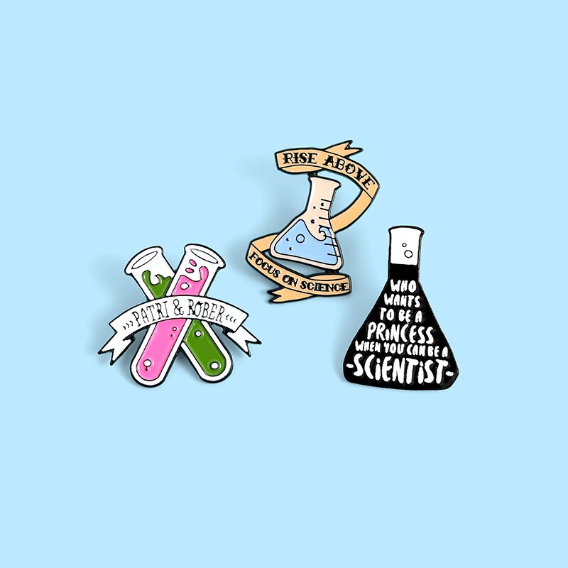 Bros Pin Enamel Desain Botol Kimia Erlenmeyer Untuk Anak