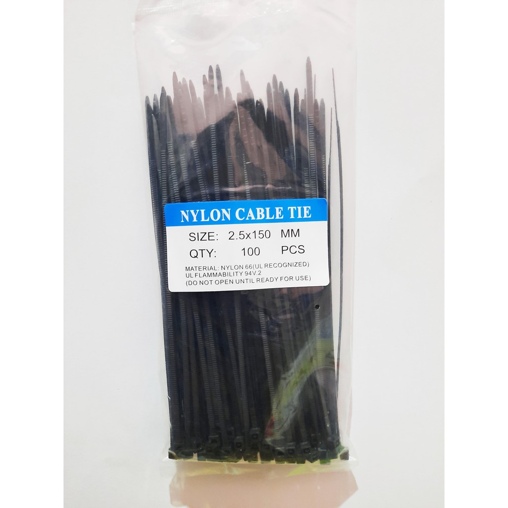 Kabel Ties Isi 100bh Putih Hitam Kuat Nylon 66