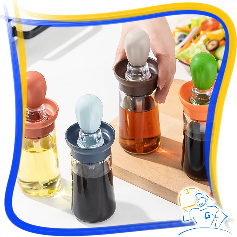 Botol Tempat Minyak Kuas Oles Tabung Silikon Food Brush Bottle Oil BBQ