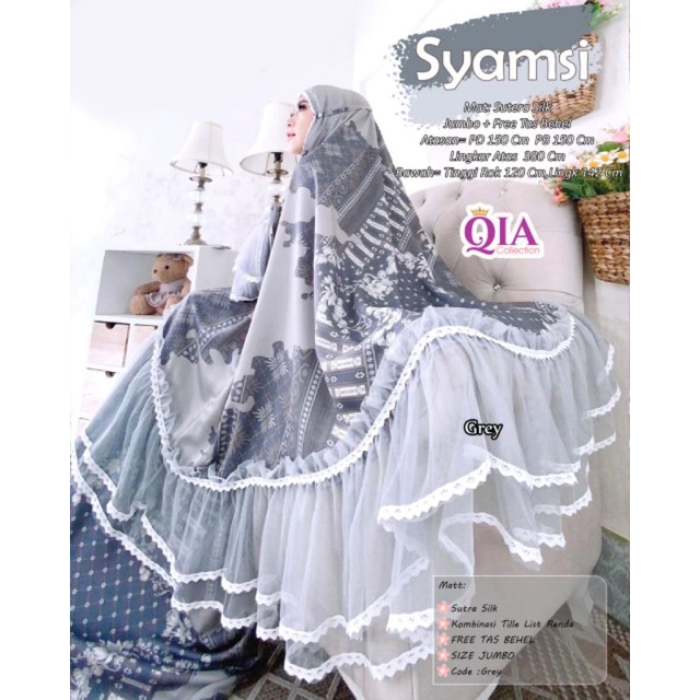 Mukena Syamsi by QIA Mukena Jumbo Sutra Silk