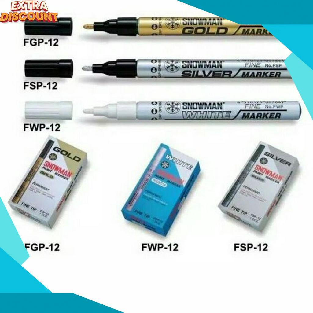 

EKSKLUSIF Spidol Permanen Fine Tip Snowman Silver FSP12 White FWP12 Gold FGP12