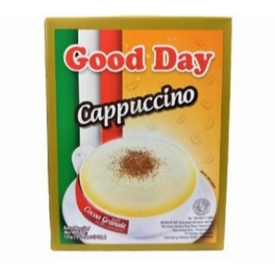 

Kopi Good Day Goodday Guddei Gooddei Capucino Cappuccino Renceng (1 gantung isi 12)