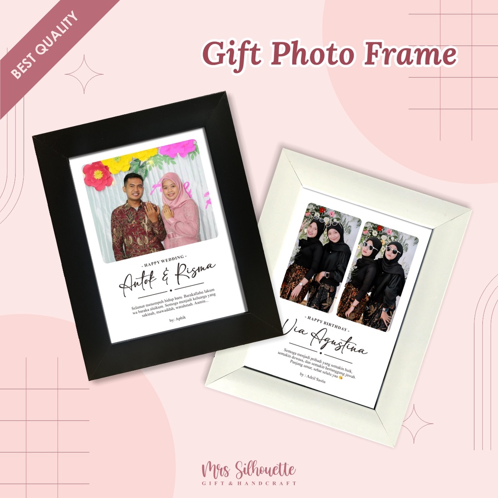 [1 HARI JADI] 5R KADO CUSTOM FOTO FRAME  / GIFT / FIGURA / ULTAH / WEDDING / ANNIVERSARY TERMURAH