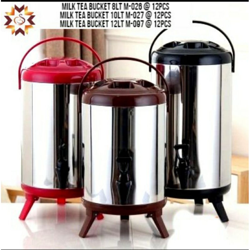 MILK TEA BUCKET 12 LITER, Milk Tea Bucket Water 8 Liter - Dispenser Minuman Serbaguna 8 Lt