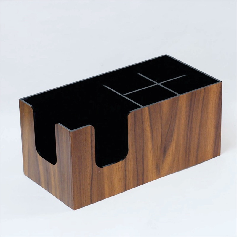 Tempat tisu akrilik | Acrylic Tissue Box and Straw Organizer Wooden Texture