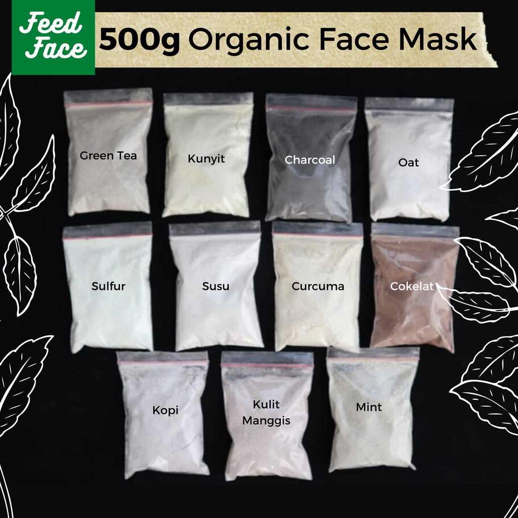 500g MASKER ORGANIK KILOAN / MASKER BUBUK KILOAN