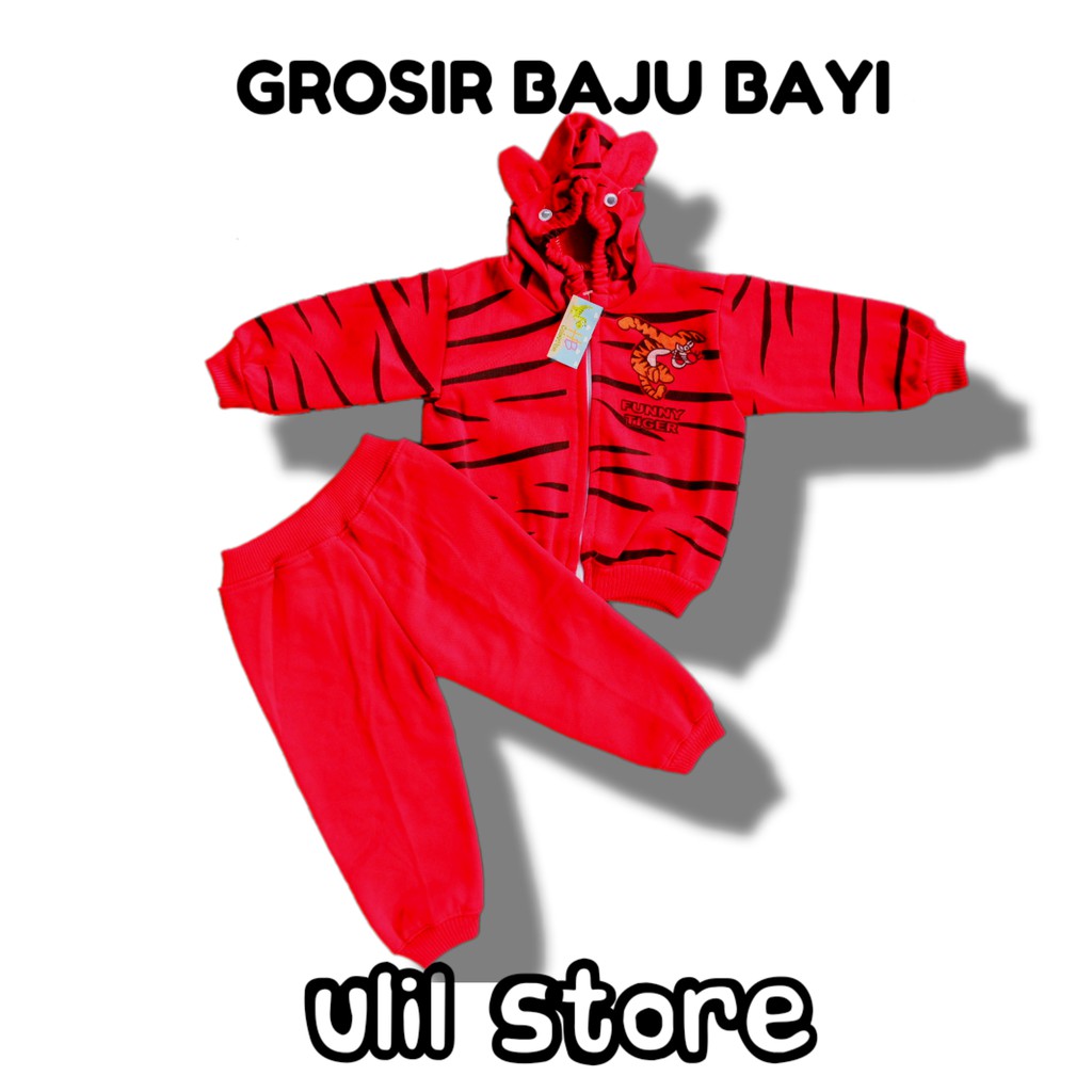 Setelan Jaket Bayi Anak 3-18 Bulan, Setelan Jaket Motif Tiger, Best Seller-3