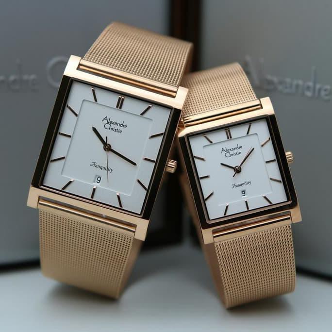 Jam Tangan Couple Alexandre Christie Ac 8629 Original 100% Garansi - Silver Mikayla.Outlet