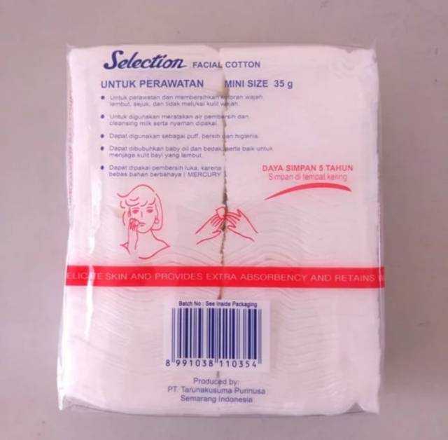 Kapas Wajah Selection 50gr Kapas Pembersih Kecantikan Facial Cotton.