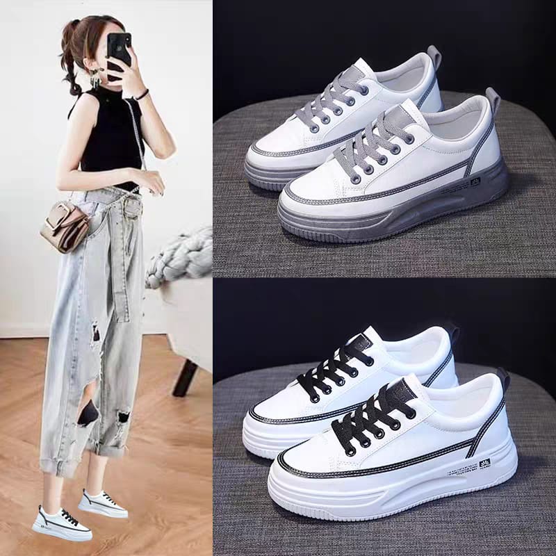 COD POS 2172 Sepatu Sneakers Wanita Casual Wanita Putih