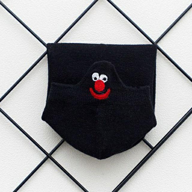 KAOS KAKI PENDEK WANITA KAOS KAKI WANITA ELMO  KAOS KAKI KAWAII LOW CUT SOCKS.-Hitam