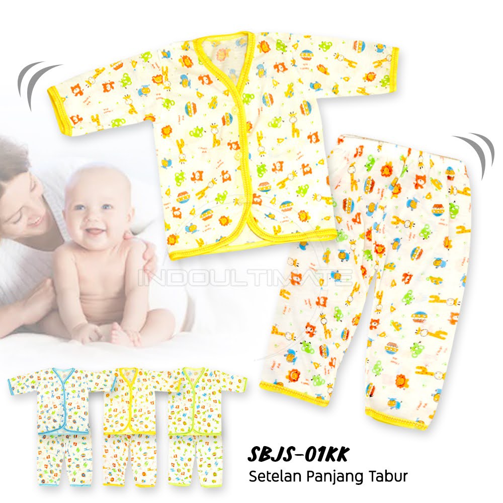 Setelan Baju Bayi Lengan Panjang + Celana Panjang STANDARD Kaos Bayi Newborn Baru Lahir SBJS-01KK