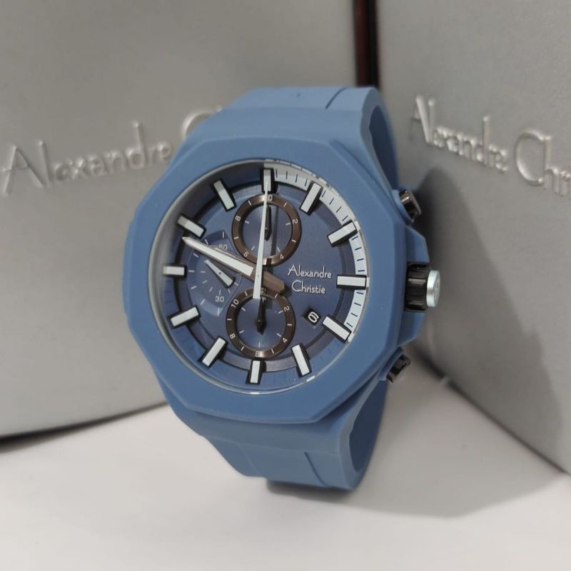Jam Tangan Alexandre Christie AC 6590 Pria / AC6590 M Dark Blue Original