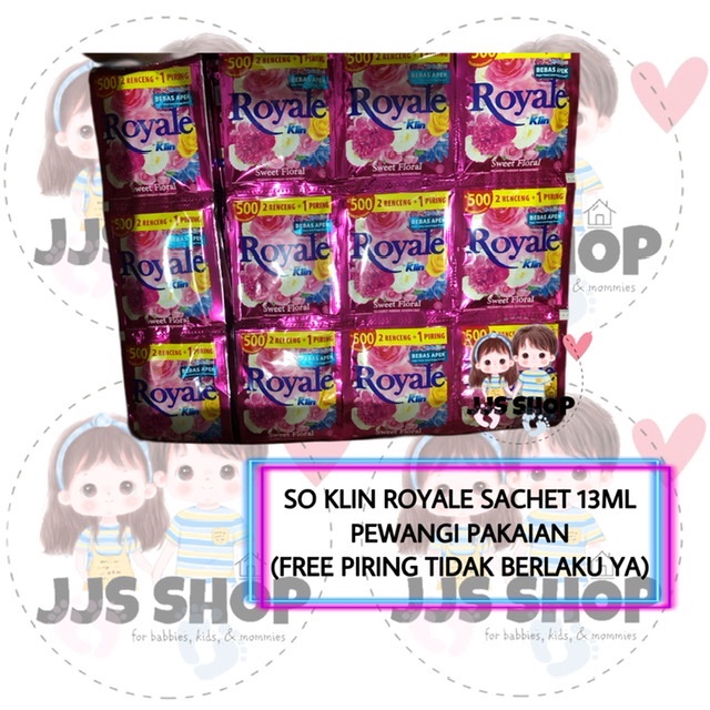 SO KLIN SOKLIN ROYALE PELEMBUT SOFTENER PERFUME SERIES PEWANGI PAKAIAN 500 1 RENCENG ISI 12 SACHET