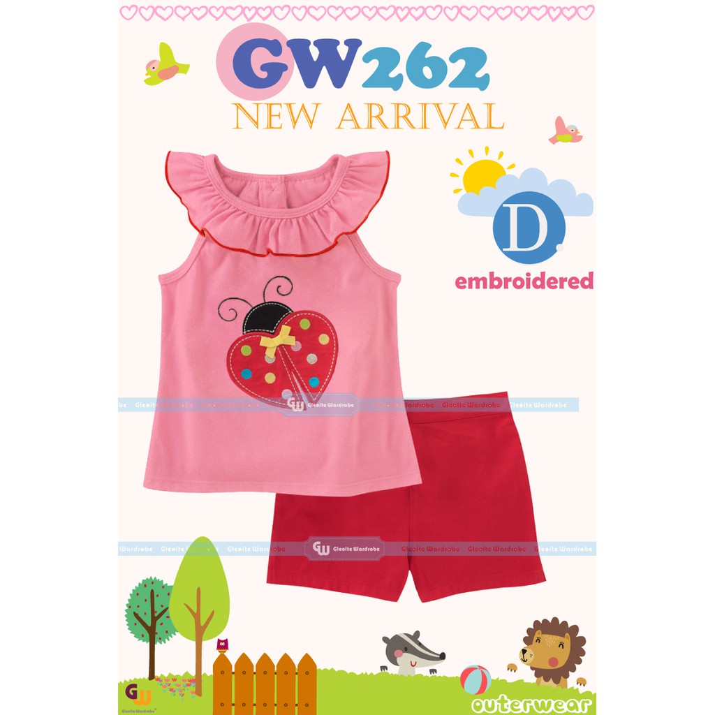 GW262-D - Baju / Kaos Setelan Anak Ladybug Kepik 95-140