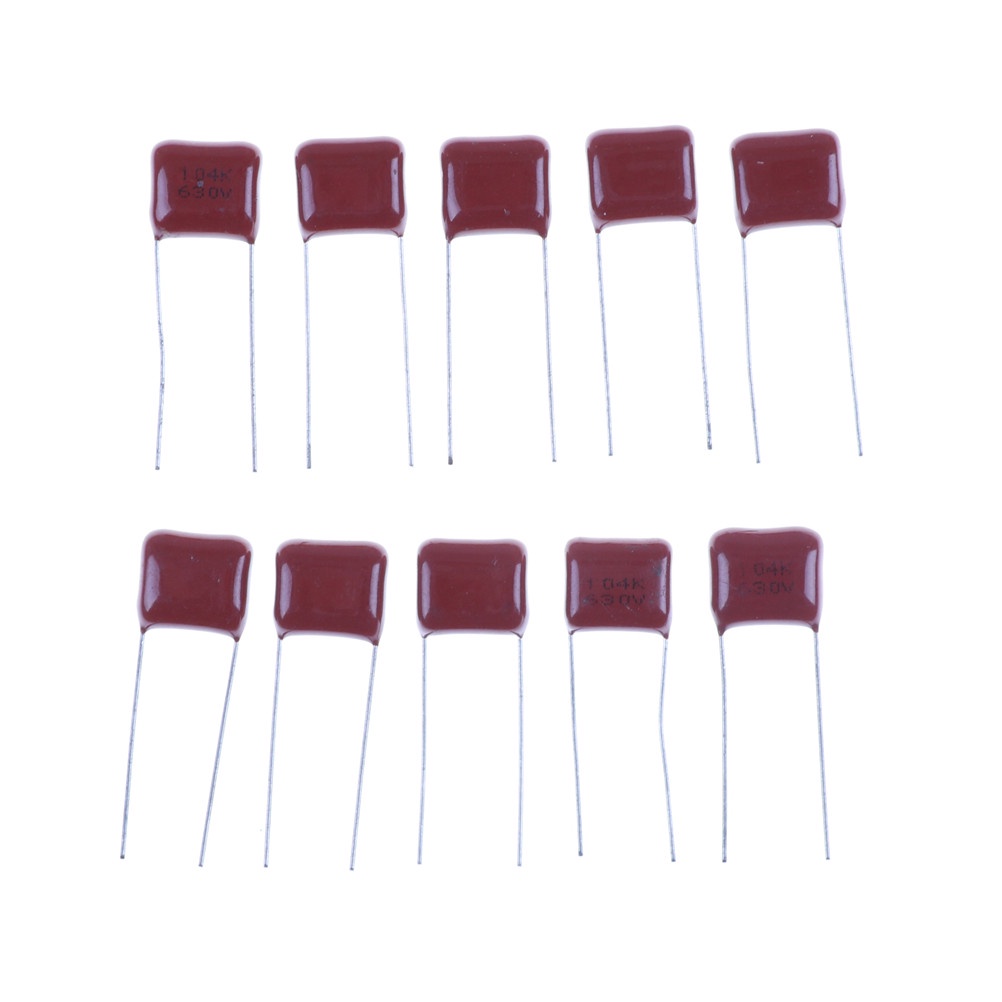 【justenjoyingg.id】10pcs CBB 104J 630V 100NF 0.1UF P10mm Metallized Film Capacitor