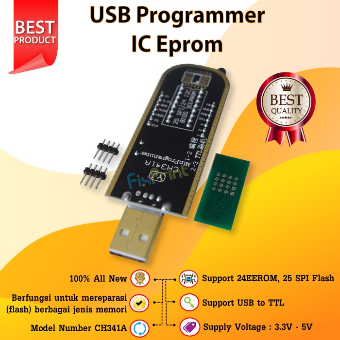 USB Programmer IC Eprom CH341A Module Flash BIOS Eeprom 24 25 Series Alat Program IC Eprom BIOS