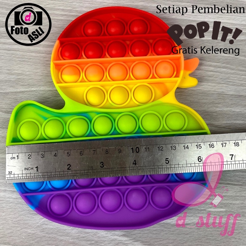 POP IT mainan Fidget Rainbow POPIT jumbo / XXL size-Bebek rainbow