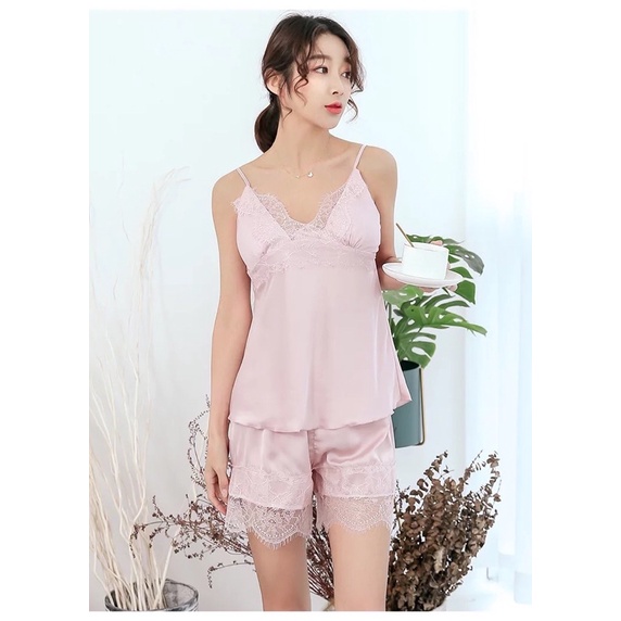 Piyama Wanita Camisole dan Celana Panjang Pendek Kate Camisole Pants set