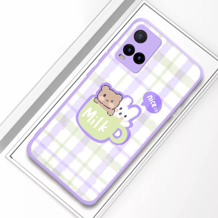 [U43] Softcase Kaca Bezel Lilac Vivo Y21 Y21S - Softcase Mirror Vivo - Case Kaca Vivo -  Softcase Ka