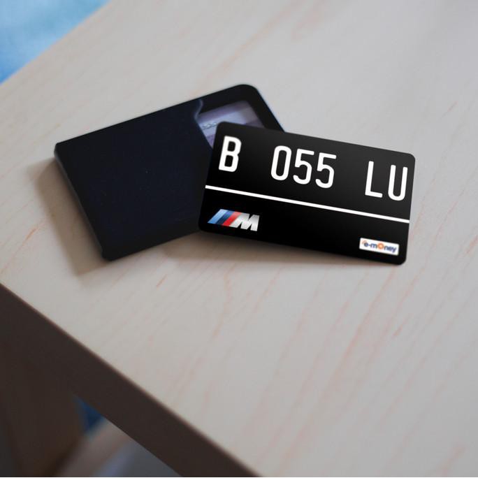 

Etoll Emoney Flazz custom desain plat nomor