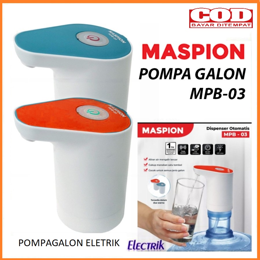 Automatic Water Dispenser Maspion MPB 03 Pompa Galon Elektrik - Merah