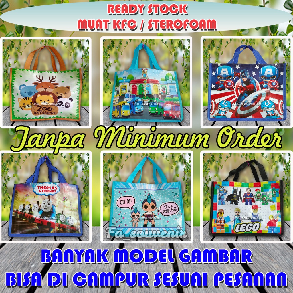 

TERLARIS Tas Ulang Tahun Ready Stock / Muat Bento / Muat Box KFC / Muat Sterofoam ( TANPA MINIM ORDER ) souvenir ulang tahun anak
