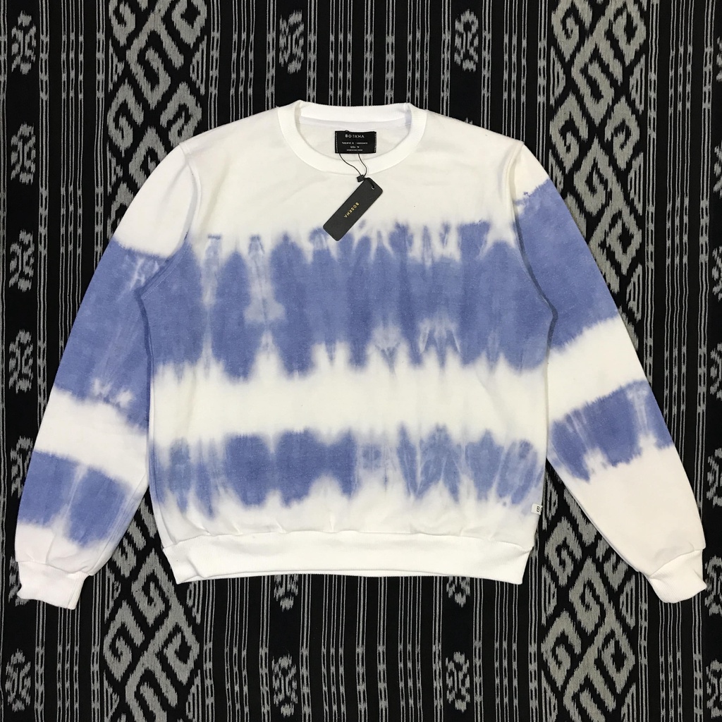 CREWNECK TIE DYE / SWEATER PRIA WANITA TIEDYE ORIGINAL - BLUE WHITE