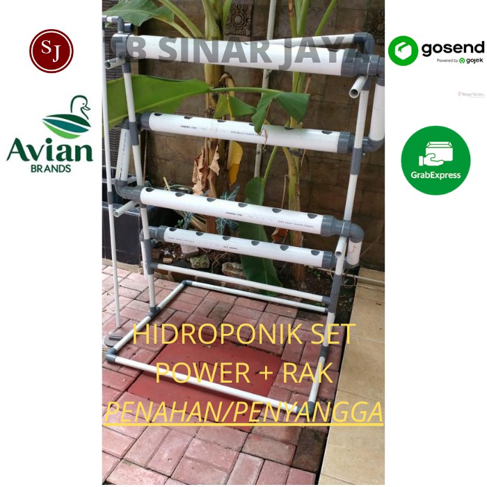 [ PAKET 1 ] HIDROPONIK SET POWER + RAK PENYANGGA HIDROPONIK / AQUALON