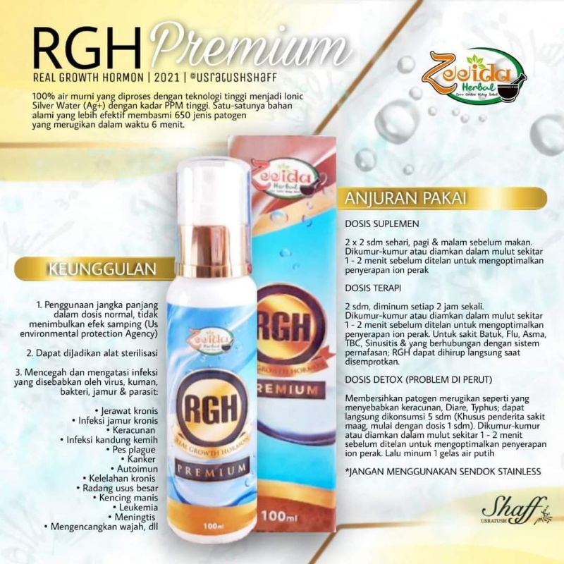 DISTRIBUTOR RGH PREMIUM ZEEIDA - Real Growth Hormon