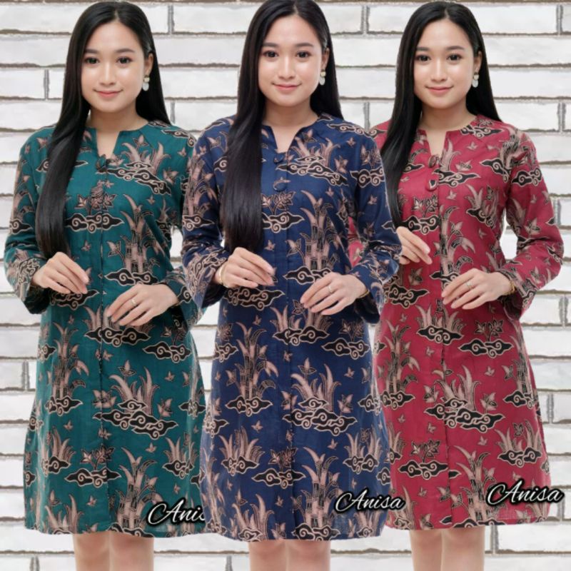 Tunik Batik Model Kancing Depan Terbaru