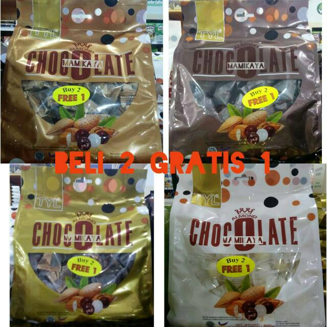 

Beli 2 Gratis 1, TYL Chocolate Almond 600gr/bag, Malaysia-Halal