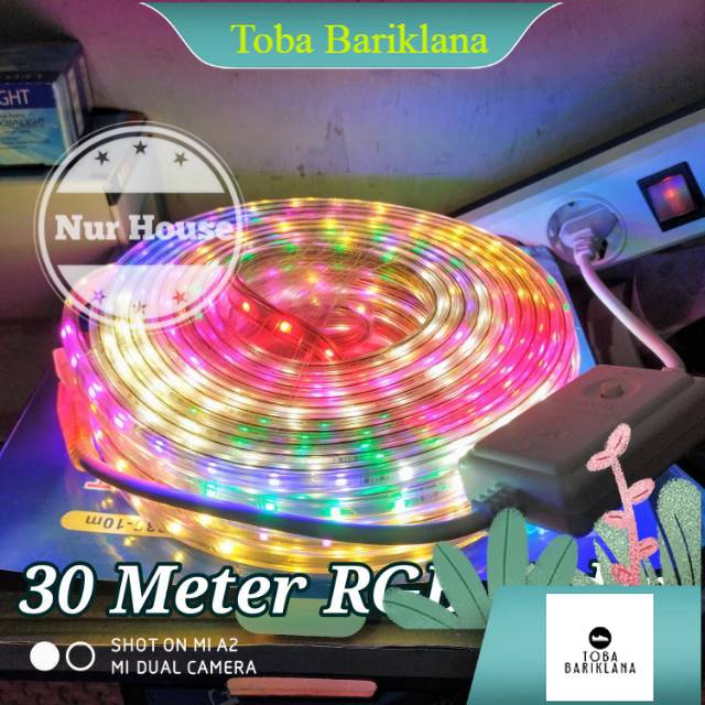 lampu led strip 30 meter lampu selang warna warni RGB kedip