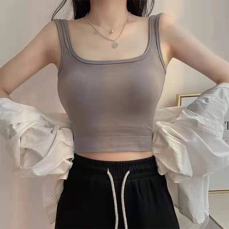 Crop Tank Top Bra Atasan Wanita  / Tanktop Basic Elastis Bahan Premium-6