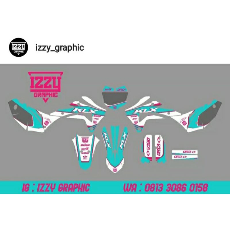 stiker/decal trail klx Gordon bahan maxdecal laminasi maxdecal super glossy 100 mic