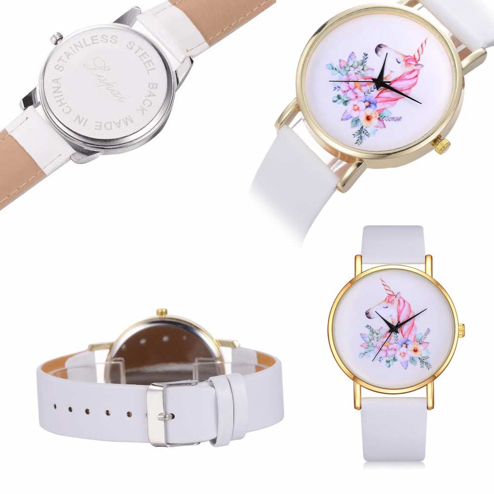 Geneva Unicorn - Jam Tangan Analog Wanita - Strap Leather ( Group )