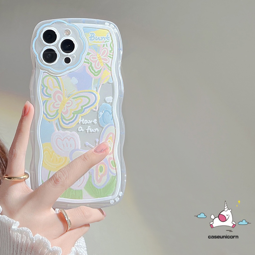 Soft Case TPU Motif Kupu-Kupu Bunga Untuk iPhone 13 12 11 Pro MAX 6 6s 7 8 Plus X XR XS MAX SE 2020