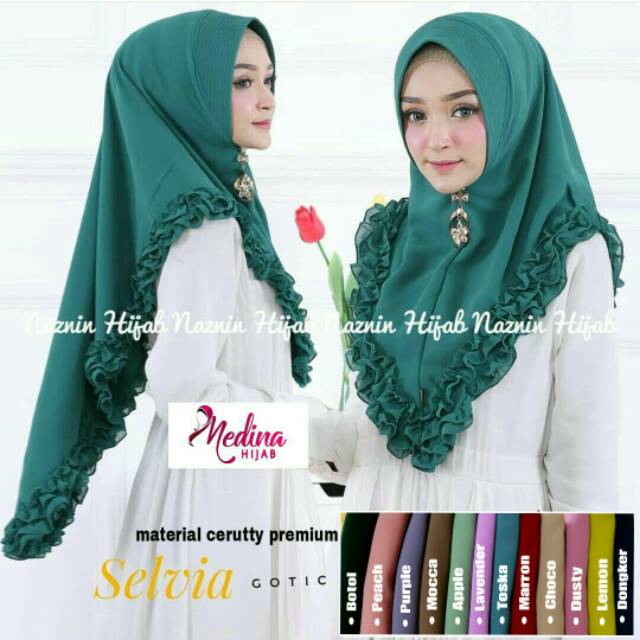 Hijab Instan Selvia Gotic bahan ceruti premium