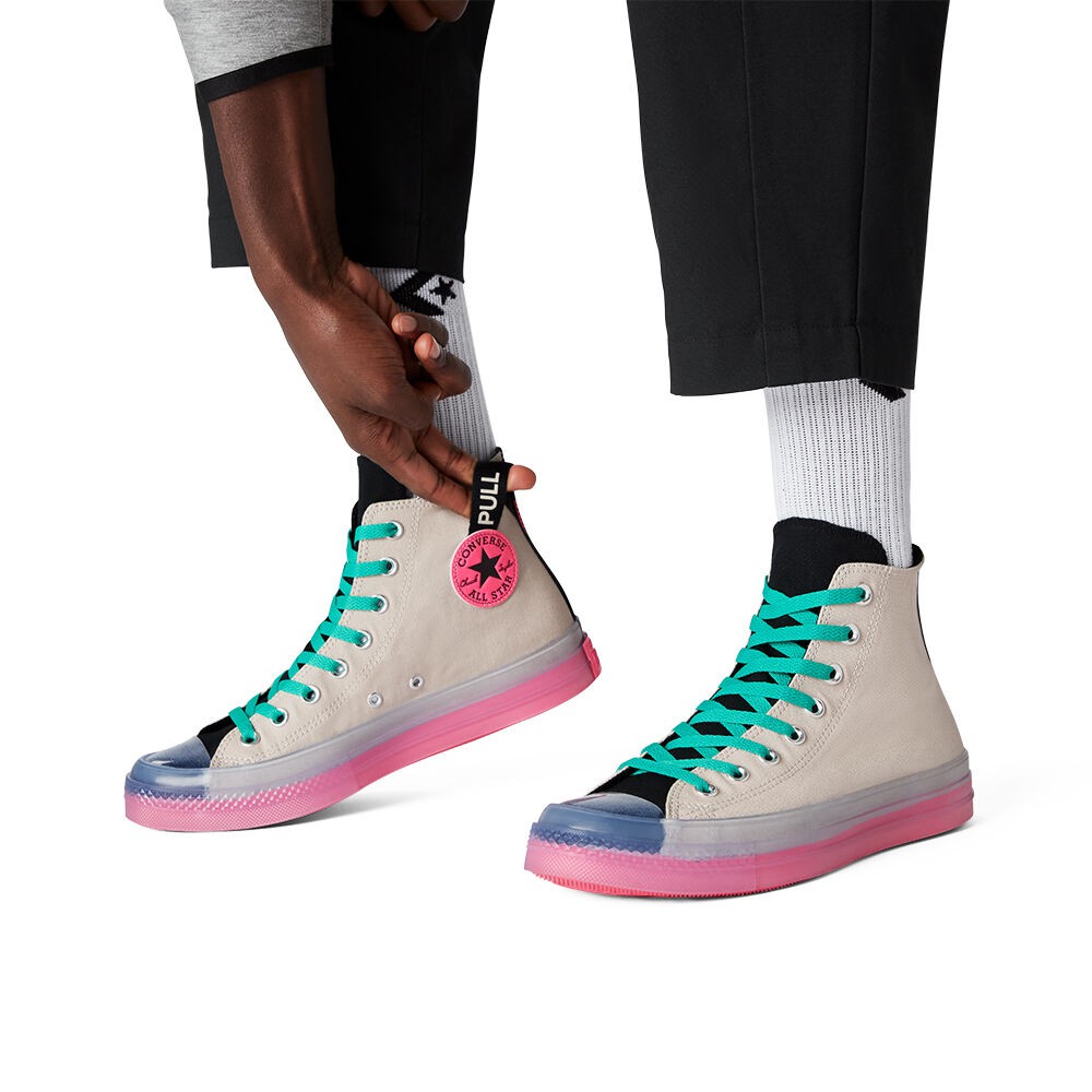 pink and black chuck taylors