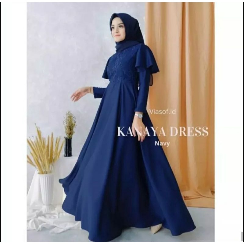 Kanaya Baju  Gamis Dress Brukat Kondangan murah ukuran M L XL