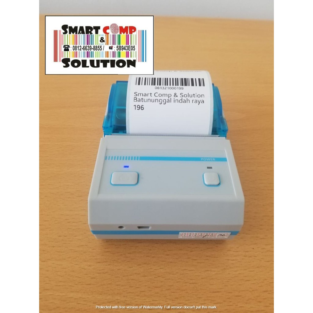 PRINTER STIKER LABEL THERMAL PORTABLE 58MM MP-58LP (USB+BLUETOOTH) PUTIH / WHITE