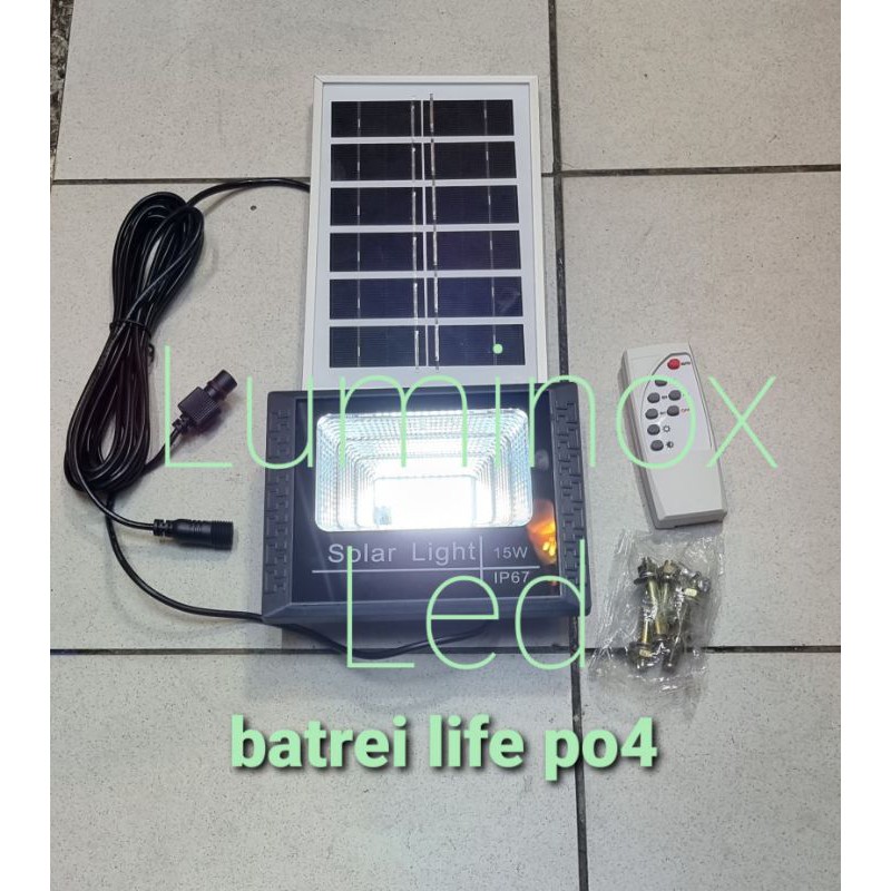 lampu sorot led solar panel 15watt 15 w tembak / flood light tenaga surya 15 watt 15w outdoor