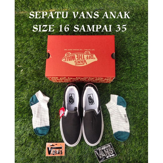 SEPATU ANAK VANSS SLIP-ON BLACK WHITE CLASIK SEPATU SEKOLAH SEPATU ANAK LAKI-LAKI SEPATU ANAK PEREMPUAN