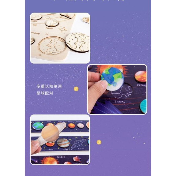 wooden puzzle solar system / puzzle kayu planet