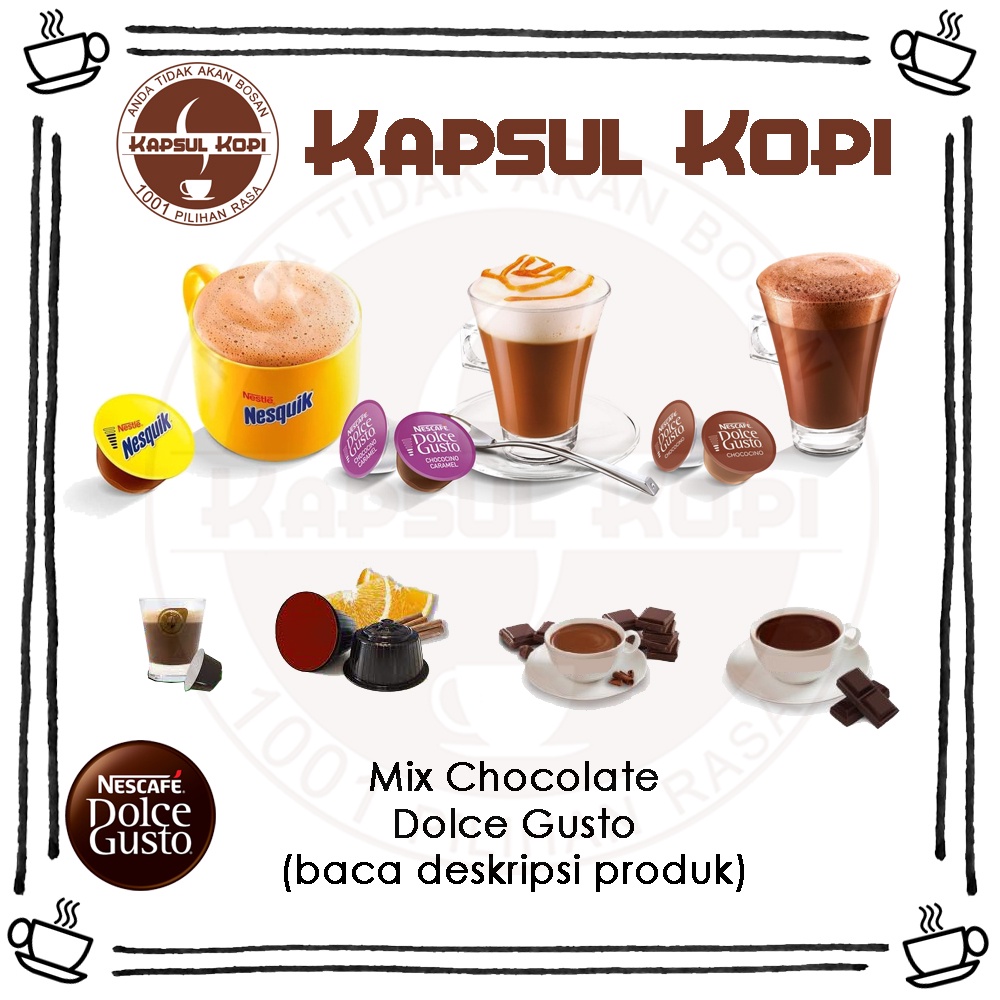 

Paket Mix Chocolate Nescafe Dolce Gusto Kapsul Kopi Coffee Capsule