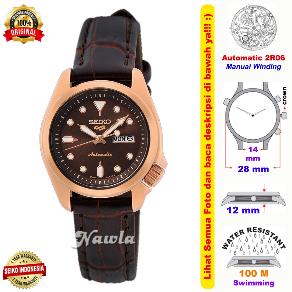 Seiko 5 Sports SRE006K1 Ladies Rose Gold - Jam Tangan Wanita SRE006