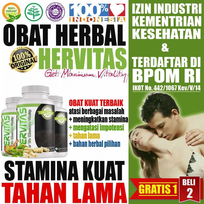 HERVITAS Obat Herbal Kuat Pria Jamu Tahan Lama ejakulasi-dini Permanen - ju120